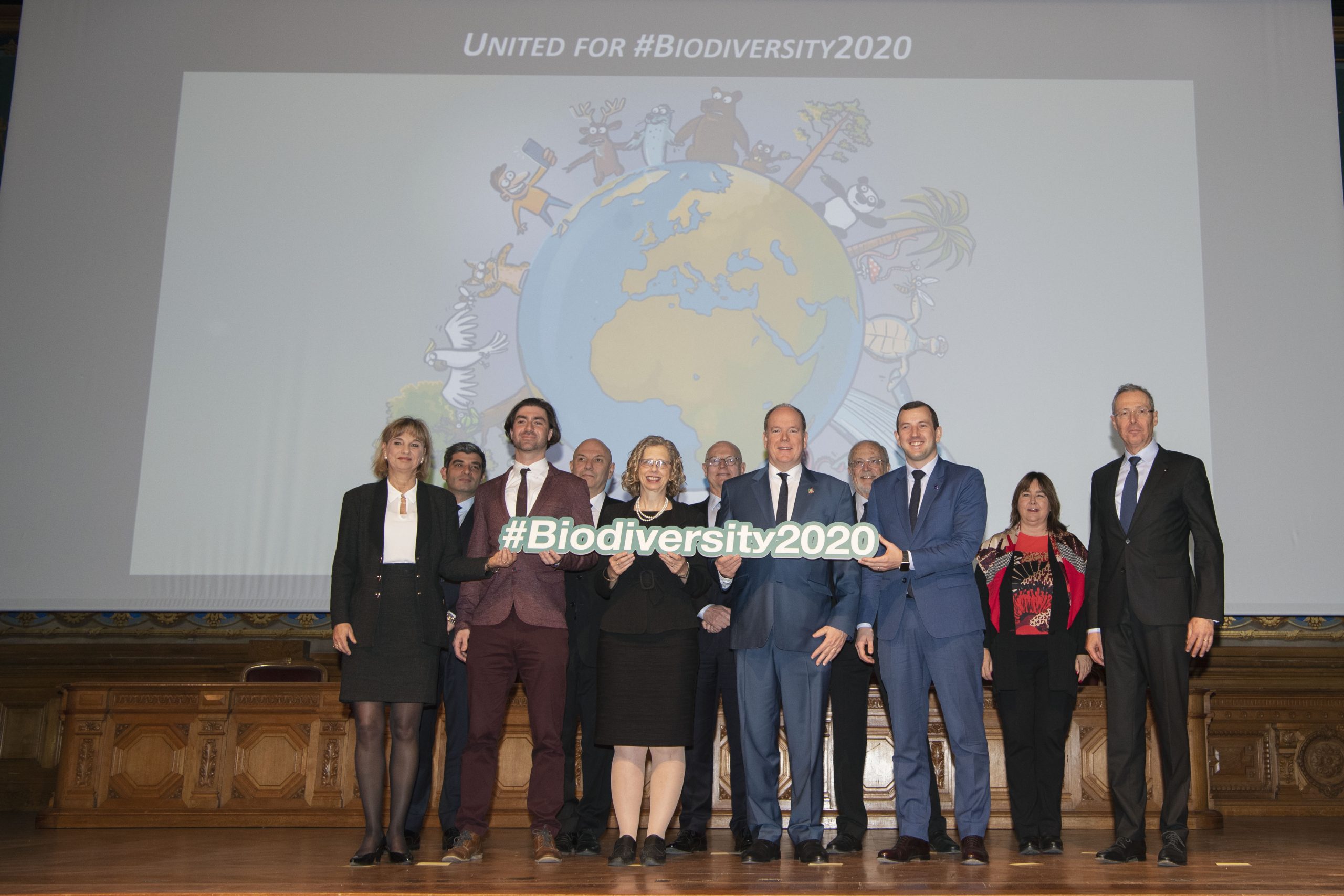 Photo de groupe - Lancement coalition mondiale pour la biodiversité - 3 mars 2020 © M. Dagnino - Institut océanographique de Mon