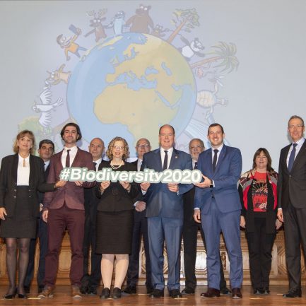 Photo de groupe - Lancement coalition mondiale pour la biodiversité - 3 mars 2020 © M. Dagnino - Institut océanographique de Monaco.